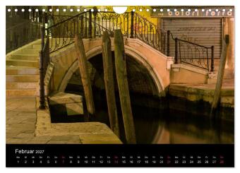 Venedig bei Nacht (Wandkalender 2027 DIN A4 quer), CALVENDO Monatskalender