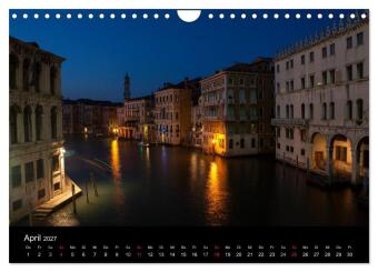 Venedig bei Nacht (Wandkalender 2027 DIN A4 quer), CALVENDO Monatskalender