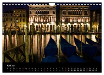 Venedig bei Nacht (Wandkalender 2027 DIN A4 quer), CALVENDO Monatskalender