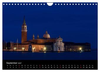 Venedig bei Nacht (Wandkalender 2027 DIN A4 quer), CALVENDO Monatskalender