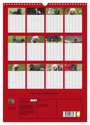 Der Pudel-Familienplaner (Wandkalender 2027 DIN A3 hoch), CALVENDO Monatskalender