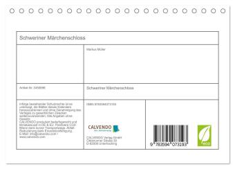 Schweriner Märchenschloss (Tischkalender 2027 DIN A5 quer), CALVENDO Monatskalender