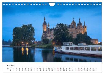 Schweriner Märchenschloss (Wandkalender 2027 DIN A4 quer), CALVENDO Monatskalender