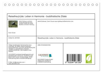 Reisefreu(n)de: Leben in Harmonie - buddhistische Zitate (Tischkalender 2027 DIN A5 quer), CALVENDO Monatskalender