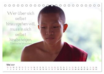 Reisefreu(n)de: Leben in Harmonie - buddhistische Zitate (Tischkalender 2027 DIN A5 quer), CALVENDO Monatskalender