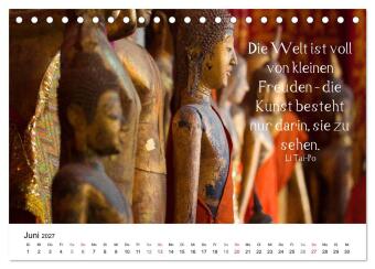 Reisefreu(n)de: Leben in Harmonie - buddhistische Zitate (Tischkalender 2027 DIN A5 quer), CALVENDO Monatskalender