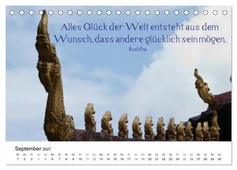 Reisefreu(n)de: Leben in Harmonie - buddhistische Zitate (Tischkalender 2027 DIN A5 quer), CALVENDO Monatskalender
