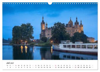 Schweriner Märchenschloss (Wandkalender 2027 DIN A3 quer), CALVENDO Monatskalender