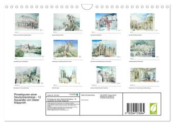 Pinselspuren einer Deutschlandreise - 12 Aquarelle von Dieter Klapproth (Wandkalender 2027 DIN A4 quer), CALVENDO Monatskalender