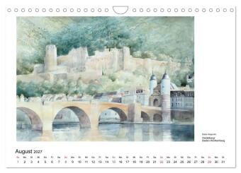 Pinselspuren einer Deutschlandreise - 12 Aquarelle von Dieter Klapproth (Wandkalender 2027 DIN A4 quer), CALVENDO Monatskalender