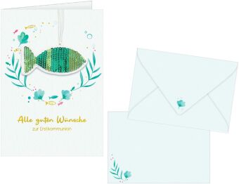 Grußkarten-Set - Alle guten Wünsche zur Erstkommunion / Entdecke deine Welt - Alles Liebe zur Erstkommunion