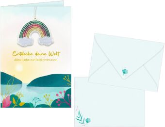 Grußkarten-Set - Alle guten Wünsche zur Erstkommunion / Entdecke deine Welt - Alles Liebe zur Erstkommunion