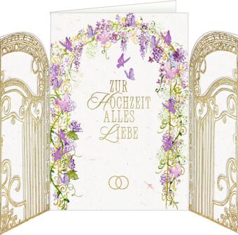 Grußkarte mit Kuvert - Zur Hochzeit alles Liebe