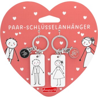 Paar-Schlüsselanhänger Motiv "Mr & Mrs"