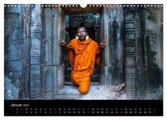 Tempel rund um Angkor Wat (Wandkalender 2027 DIN A3 quer), CALVENDO Monatskalender