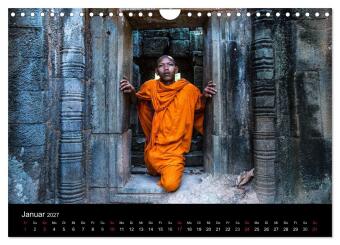 Tempel rund um Angkor Wat (Wandkalender 2027 DIN A4 quer), CALVENDO Monatskalender
