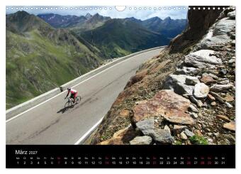 Alpenpässe auf dem Rennrad "Himmlische Serpentinen" (Wandkalender 2027 DIN A3 quer), CALVENDO Monatskalender