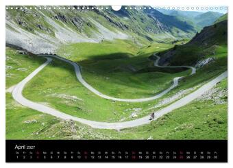 Alpenpässe auf dem Rennrad "Himmlische Serpentinen" (Wandkalender 2027 DIN A3 quer), CALVENDO Monatskalender