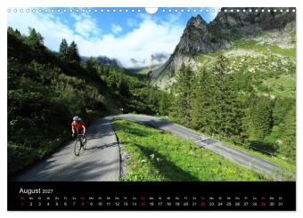 Alpenpässe auf dem Rennrad "Himmlische Serpentinen" (Wandkalender 2027 DIN A3 quer), CALVENDO Monatskalender