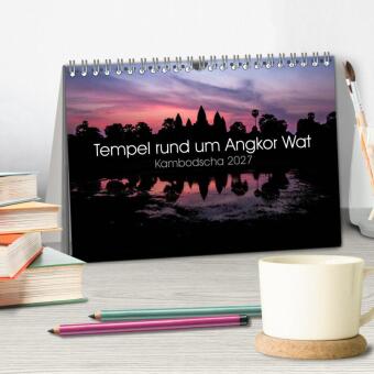 Tempel rund um Angkor Wat (Tischkalender 2027 DIN A5 quer), CALVENDO Monatskalender