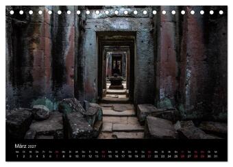 Tempel rund um Angkor Wat (Tischkalender 2027 DIN A5 quer), CALVENDO Monatskalender