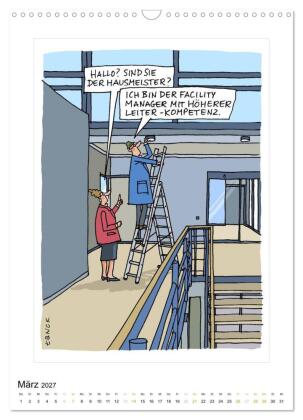 Betongold lacht - Cartoons (Wandkalender 2027 DIN A3 hoch), CALVENDO Monatskalender