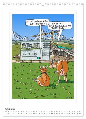 Betongold lacht - Cartoons (Wandkalender 2027 DIN A3 hoch), CALVENDO Monatskalender