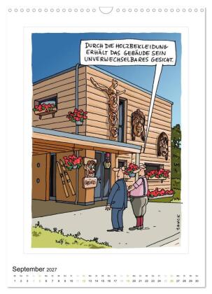 Betongold lacht - Cartoons (Wandkalender 2027 DIN A3 hoch), CALVENDO Monatskalender