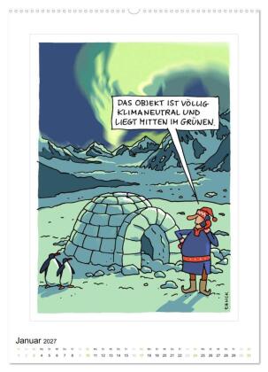 Betongold lacht - Cartoons (Wandkalender 2027 DIN A2 hoch), CALVENDO Monatskalender