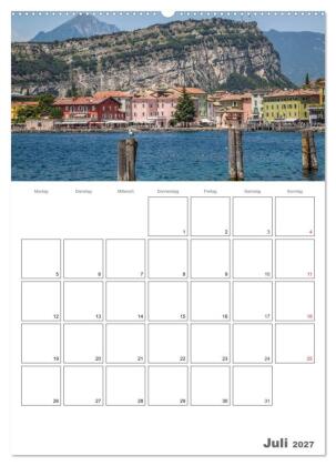 GARDASEE Terminplaner (hochwertiger Premium Wandkalender 2027 DIN A2 hoch), Kunstdruck in Hochglanz