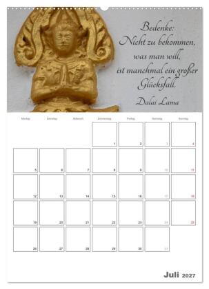 Harmonie und Freude Buddhistische Weisheiten 2027 (Wandkalender 2027 DIN A2 hoch), CALVENDO Monatskalender