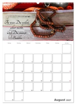 Harmonie und Freude Buddhistische Weisheiten 2027 (Wandkalender 2027 DIN A2 hoch), CALVENDO Monatskalender