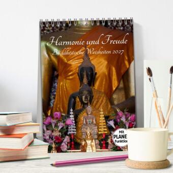 Harmonie und Freude Buddhistische Weisheiten 2027 (Tischkalender 2027 DIN A5 hoch), CALVENDO Monatskalender