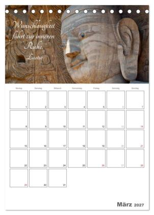 Harmonie und Freude Buddhistische Weisheiten 2027 (Tischkalender 2027 DIN A5 hoch), CALVENDO Monatskalender