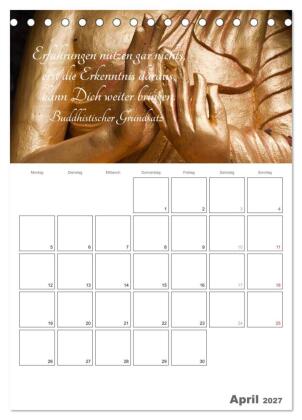 Harmonie und Freude Buddhistische Weisheiten 2027 (Tischkalender 2027 DIN A5 hoch), CALVENDO Monatskalender