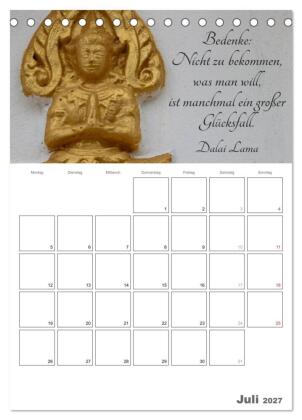 Harmonie und Freude Buddhistische Weisheiten 2027 (Tischkalender 2027 DIN A5 hoch), CALVENDO Monatskalender