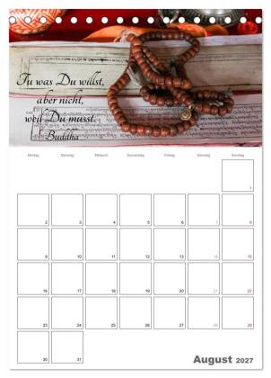 Harmonie und Freude Buddhistische Weisheiten 2027 (Tischkalender 2027 DIN A5 hoch), CALVENDO Monatskalender