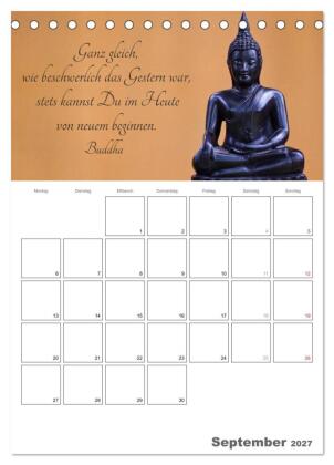 Harmonie und Freude Buddhistische Weisheiten 2027 (Tischkalender 2027 DIN A5 hoch), CALVENDO Monatskalender