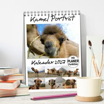 Kamel Porträt (Tischkalender 2027 DIN A5 hoch), CALVENDO Monatskalender