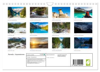 Kanada - Impressionen (Wandkalender 2027 DIN A4 quer), CALVENDO Monatskalender