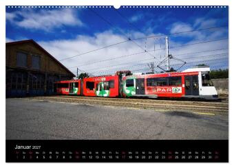 Kusttram Belgien (hochwertiger Premium Wandkalender 2027 DIN A2 quer), Kunstdruck in Hochglanz