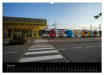 Kusttram Belgien (hochwertiger Premium Wandkalender 2027 DIN A2 quer), Kunstdruck in Hochglanz
