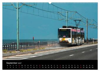 Kusttram Belgien (hochwertiger Premium Wandkalender 2027 DIN A2 quer), Kunstdruck in Hochglanz