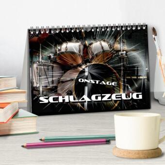 Schlagzeug onstage (Tischkalender 2027 DIN A5 quer), CALVENDO Monatskalender