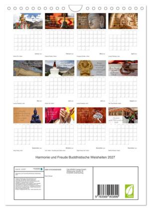 Harmonie und Freude Buddhistische Weisheiten 2027 (Wandkalender 2027 DIN A4 hoch), CALVENDO Monatskalender