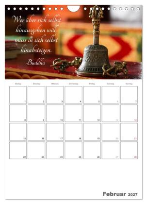 Harmonie und Freude Buddhistische Weisheiten 2027 (Wandkalender 2027 DIN A4 hoch), CALVENDO Monatskalender