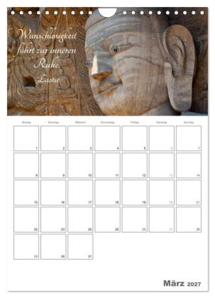 Harmonie und Freude Buddhistische Weisheiten 2027 (Wandkalender 2027 DIN A4 hoch), CALVENDO Monatskalender