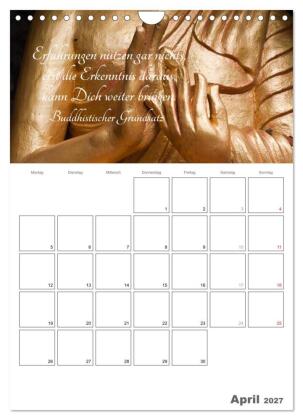 Harmonie und Freude Buddhistische Weisheiten 2027 (Wandkalender 2027 DIN A4 hoch), CALVENDO Monatskalender