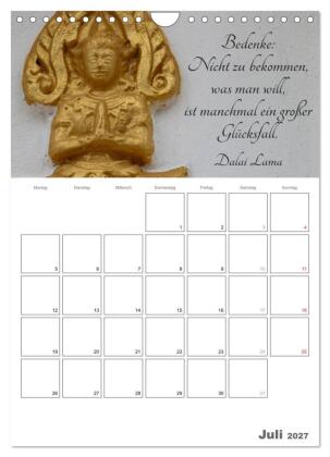 Harmonie und Freude Buddhistische Weisheiten 2027 (Wandkalender 2027 DIN A4 hoch), CALVENDO Monatskalender