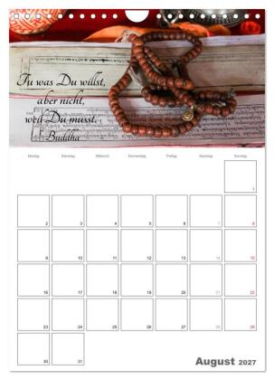 Harmonie und Freude Buddhistische Weisheiten 2027 (Wandkalender 2027 DIN A4 hoch), CALVENDO Monatskalender